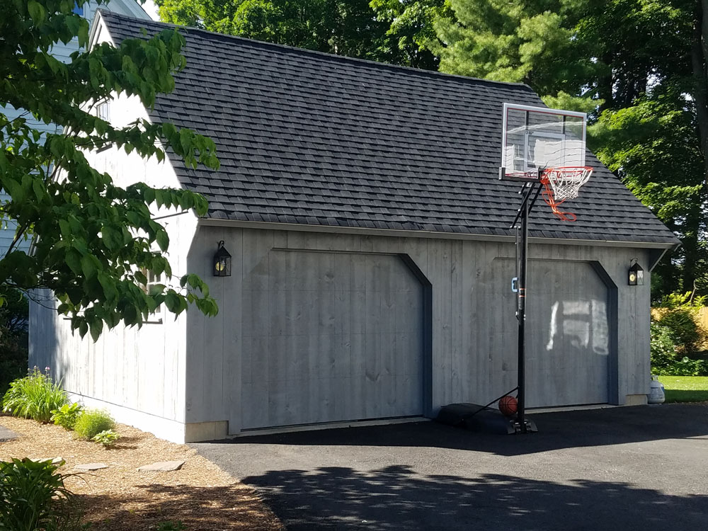 The finished carriage house offers garage space while maintaining the integrity of the main home.